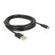 Kabel USB 2.0 A-C 3m črn Delock