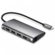 Ugreen USB-C do 3xUSB3.0 + HDMI + RJ45 + SD & TF sivo