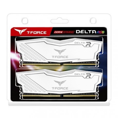 Pomnilnik DDR4 16GB (2x8GB) 3200 Teamgroup Delta RGB Beli, TF4D416G3200HC16CDC01