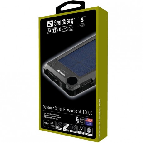Prenosna baterija Powerbank Sandberg Outdoor Solar Powerbank 10000