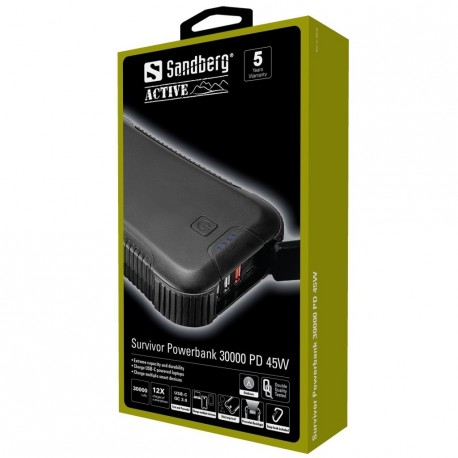 Prenosna baterija Powerbank Sandberg Powerbank Survivor 30000