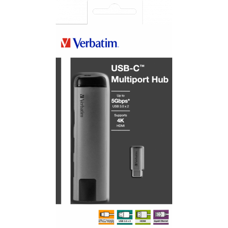 Priklopna postaja Verbatim USB-C  2x USB.30+ HDMI + RJ45 49141