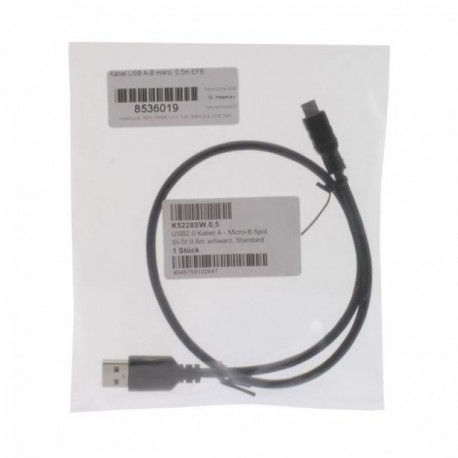Kabel USB 2.0 A-B mikro 0.5m