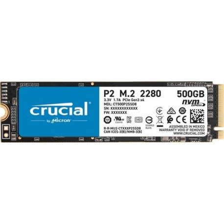 SSD disk 500GB M.2 80mm PCI-e 3.0 x4 NVMe, 3D QLC, CRUCIAL P2