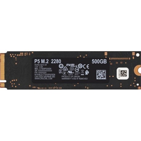 SSD 500GB M.2 80mm PCI-e 3.0 x4 NVMe, 3D TLC, CRUCIAL P5