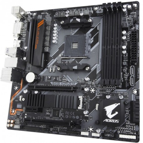 Matična plošča GIGABYTE B450 AORUS M, DDR4, AM4, mATX