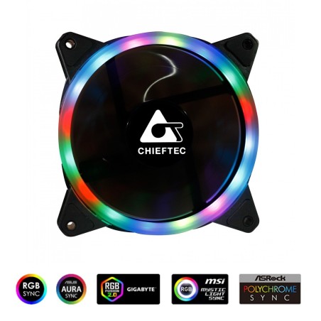 Ventilator Chieftec RGB RAINBOW, 120mm, AF-12RGB