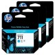 Črnilo HP CZ134A (711), 3-pack, 29 ml, cyan