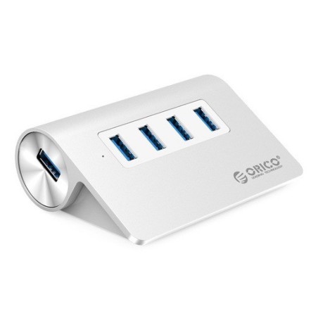 USB Hub Orico M3H4-V1-SV s 4 vhodi, USB 3.0, brušen aluminij