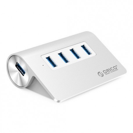 USB Hub Orico M3H4-V1-SV s 4 vhodi, USB 3.0, brušen aluminij