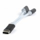Adapter-AVDIO USB Tip-C - Jack 3,5Ž stereo + napajanje 15cm črn Cablexpert