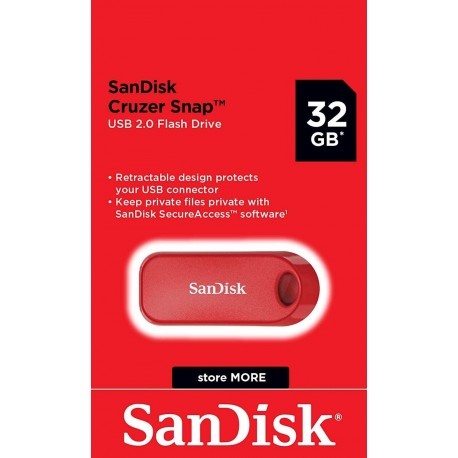 USB ključek 32GB SanDisk CRUZER SNAP, rdeč