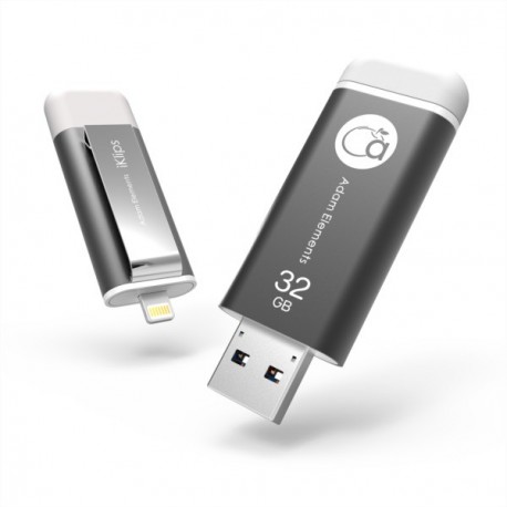 USB ključek 32GB Adam Elements iKlips, lightning, INFD32GIKLIPS-GY3.0