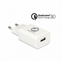 Pretvornik USB - 220V 3A bel Quick Charge Navilock