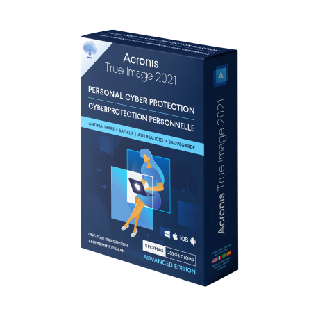 Acronis True Image Advanced Protection, 1 computer, 250 GB Cloud, 1YR ESD