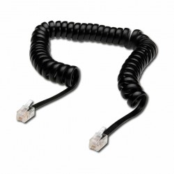 Telefonski kabel spirala 0.6m (4.0m) črn Digitus