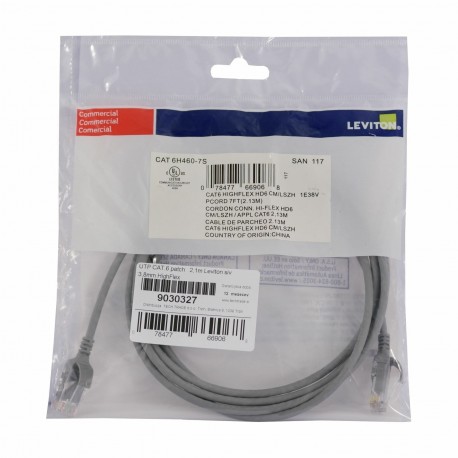 UTP CAT.6 patch   2,1m Leviton siv 3,8mm HighFlex