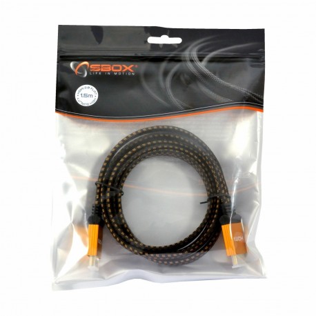 HDMI-HDMI kabel  1,5m flat HQ 4K črno/zlat SBOX