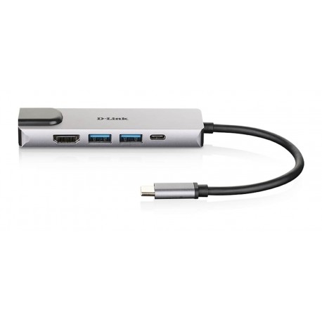 USB Hub D-Link 5v1 s HDMI, LAN in napajanjem