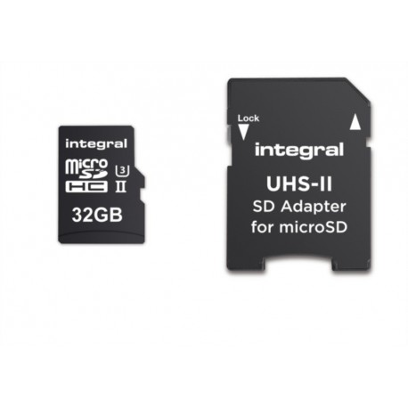 Spominska kartica Integral 32GB microSDHC + SD adapter