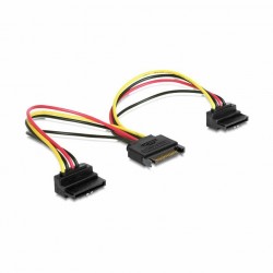 Adapter SATA 1x SATA M + 2x SATA Ž kotni Delock