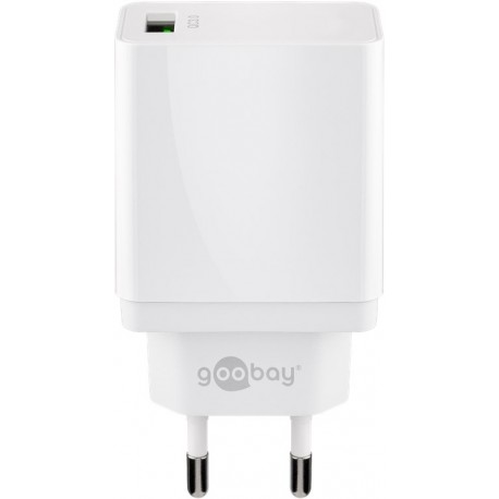 Polnilec Goobay USB quick charger QC3.0 (18W) bel