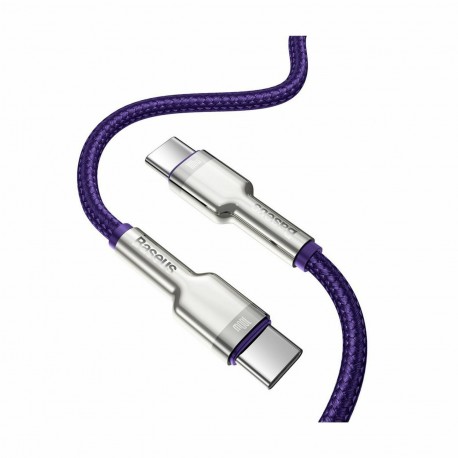 Kabel USB C-C 1m 100W 20V5A Cafule Metal vijoličen pleten Baseus 8519240