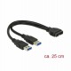 Adapter 2xUSB 3.0 M - USB 3.0 Ž interni 19p 25cm Delock 9781004