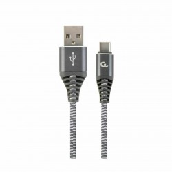 Kabel USB 2.0 A-C 2m bombažna zaščita siv Cablexpert 8519216