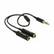 Adapter-AVDIO Jack 3,5M - 2x3,5Ž stereo 25cm Delock 9701043