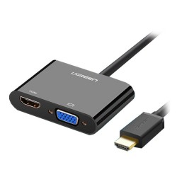 Ugreen HDMI na VGA+HDMI adapter črn, 40744