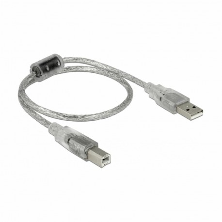 Kabel USB A-B   0,5m Delock dvojno oklopljen transparent 8519160
