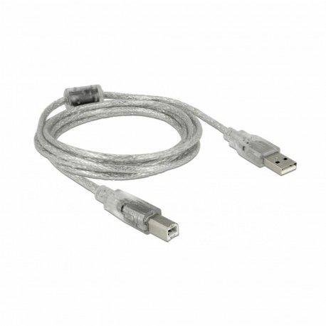 Kabel USB A-B  2m Delock dvojno oklopljen transparent 8519164