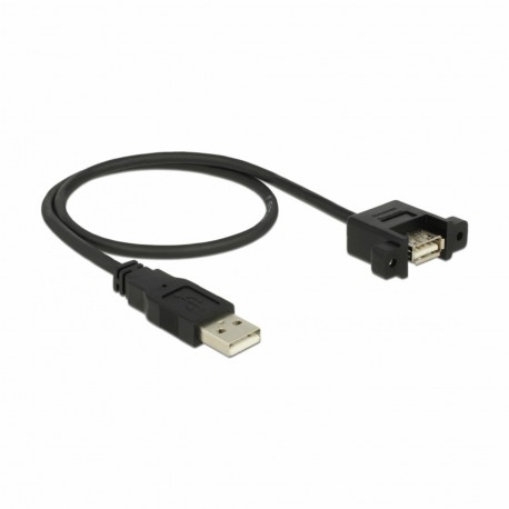 Podaljšek USB A-A  0,5m vgradni Delock črn dvojno oklopljen 8519168