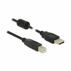 Kabel USB A-B  1,5m Delock dvojno oklopljen črn s feritom 8519126