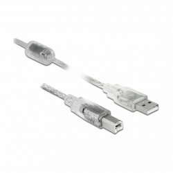 Kabel USB A-B  3m Delock dvojno oklopljen transparent s ferito 8519161