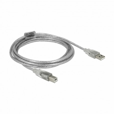 Kabel USB A-B  3m Delock dvojno oklopljen transparent s ferito 8519161