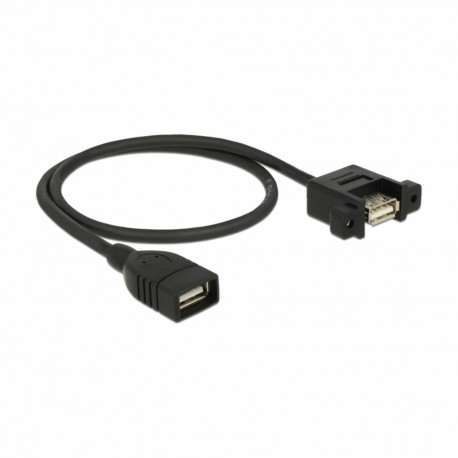 Podaljšek USB A-A  0,5m vgradni Delock črn 8519186