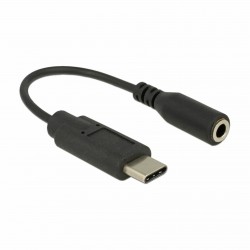 Adapter-AVDIO USB Tip-C - Jack 3,5Ž stereo 14cm črn Delock 9701047