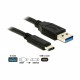 Kabel USB 3.1 A-C  0,5m črn Delock 8519103