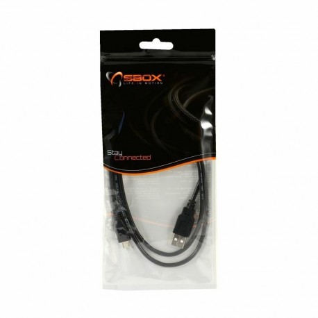 Kabel USB A-B mikro  1m SBOX črn 8519136