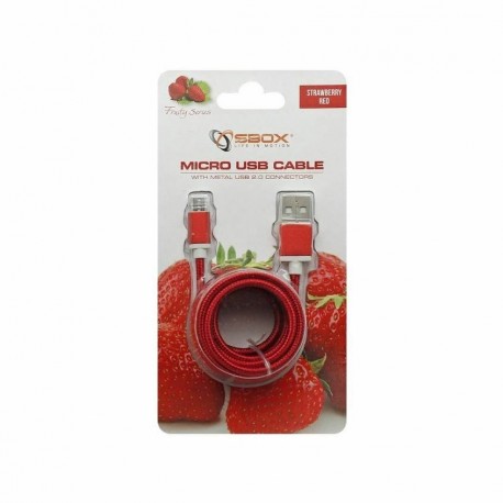 Kabel USB A-B mikro 1,5m SBOX bombažna zaščita, rdeč 8519117
