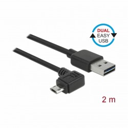 Kabel USB A-B mikro kotni EASY 2m obojestranski Delock 8519162