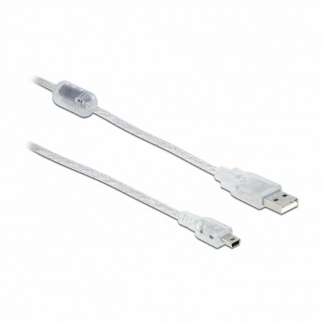 Kabel USB A-B mini  1m Delock dvojno oklopljen transparent 8519130