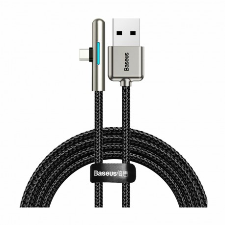 Kabel USB A-C 2m 40W LED kotni črn Baseus 8519229