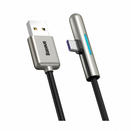 Kabel USB A-C 2m 40W LED kotni črn Baseus 8519229