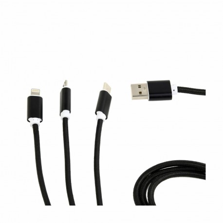 Kabel USB Lightning/Micro/Tip-C 1m črn Cablexpert 8519205