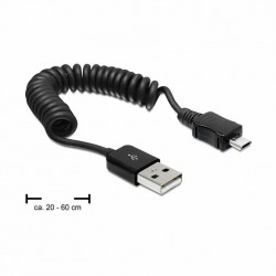 Kabel USB A-B mikro spirala do 0,6m Delock 8536022