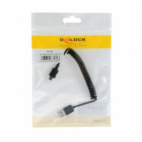 Kabel USB A-B mikro spirala do 0,6m Delock 8536022