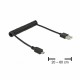 Kabel USB A-B mikro spirala do 0,6m Delock 8536022